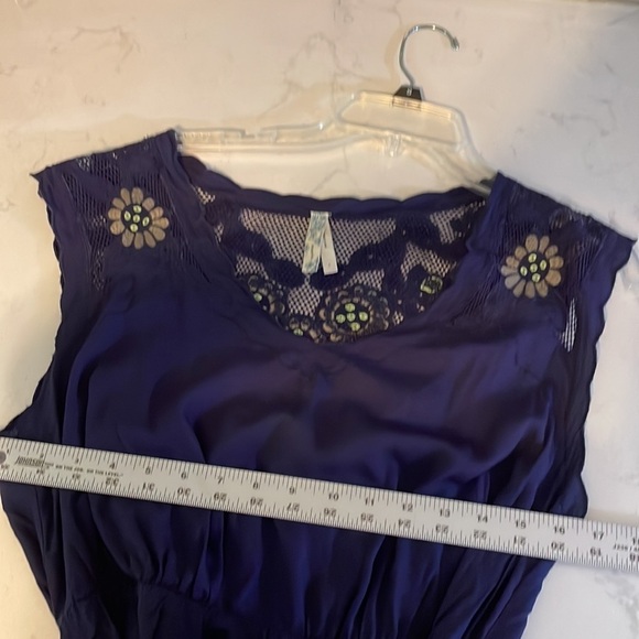 Rare Anthropologie Maeve blue/Purple Embroidered Floral Lace Dress Small - Picture 11 of 14